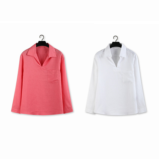 zegna oasi lino v-neck linen shirt
